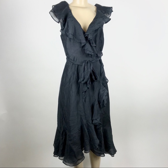 coast black ruffle dress